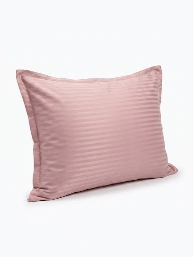 Taies d'oreiller - Rose rayé - Satin de coton