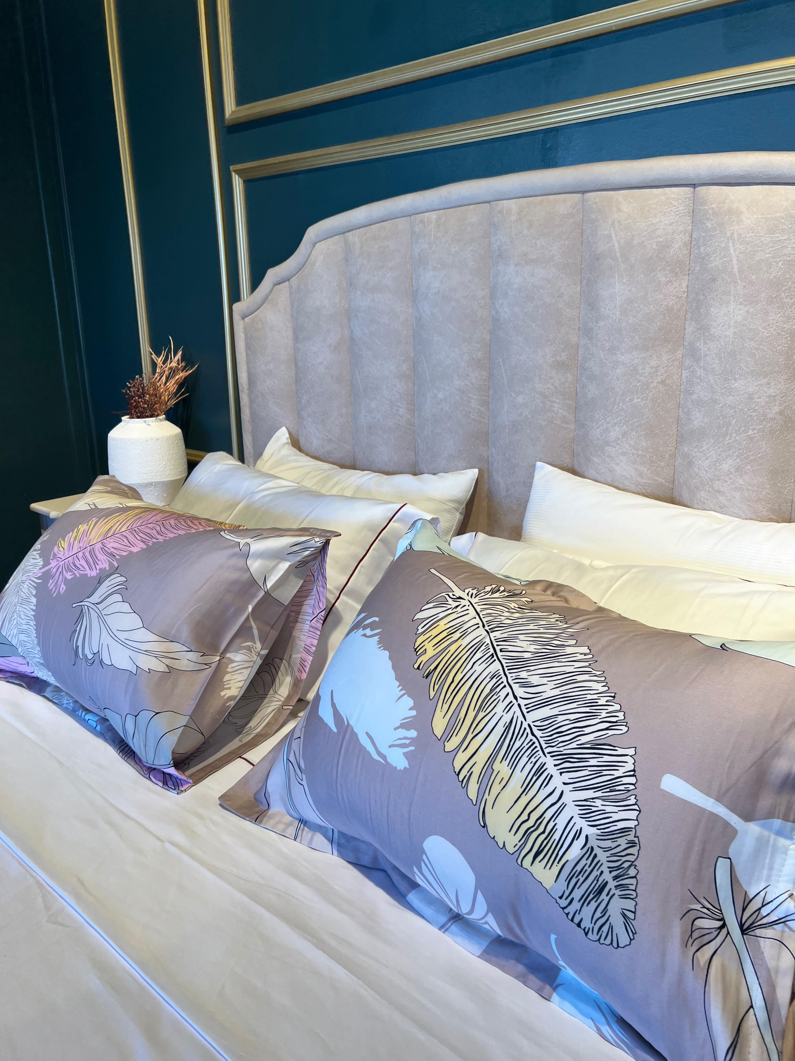 Taies d'oreiller - Plume - Satin de coton
